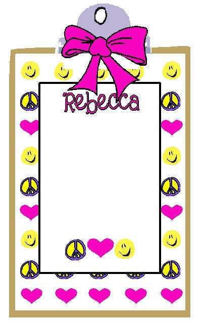 Clipboard Set #4 (6 x 9 clipboard and 2 pads) Customized by Fun with Pads