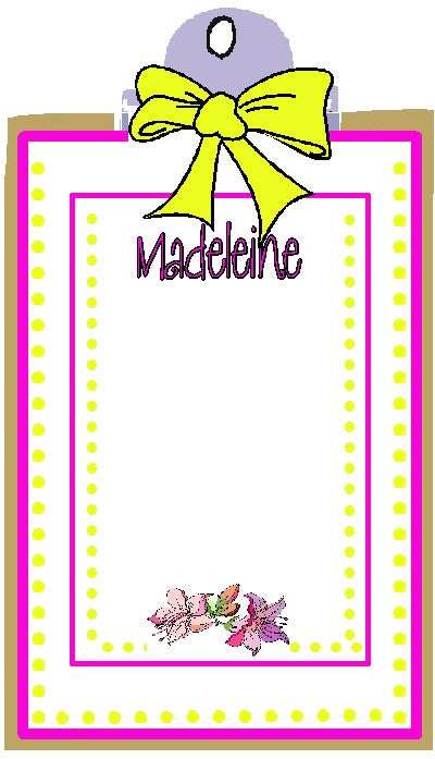 Clipboard Set #5 (6 x 9 clipboard and 2 pads) Customized by Fun with Pads