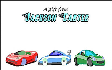 Gift Sticker #7 Race Cars Customized by Fun with Pads