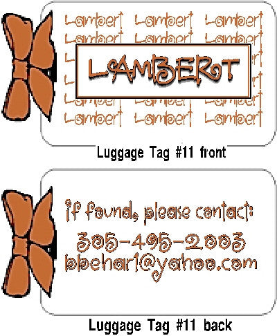 Strong top luggage tags