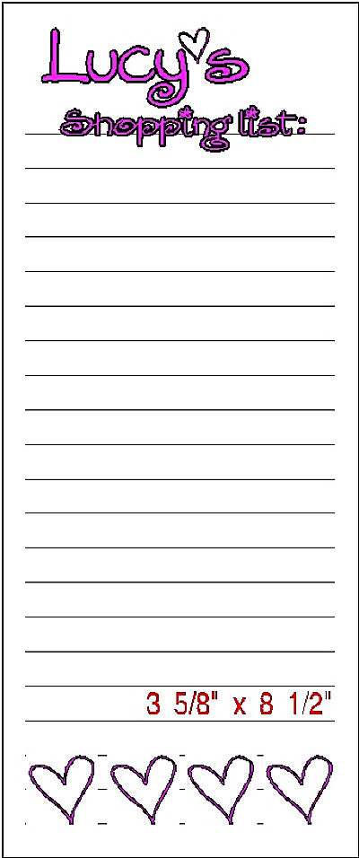 Pad O Customized Shopping List Pad by Fun with Pads