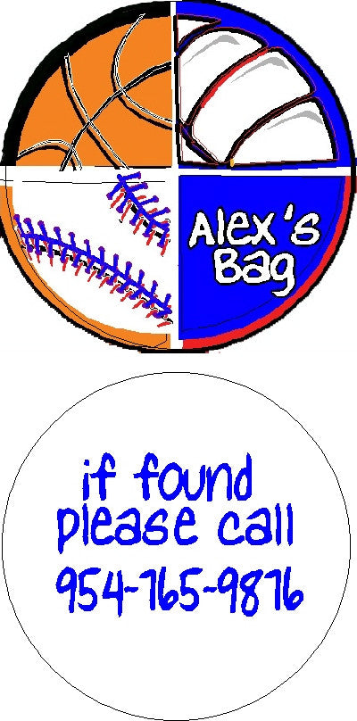 Bag Tag #2 Sports Customized by Fun with Pads