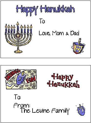 Hanukkah Set #1 Sticker Cards Customized by Fun with Pads