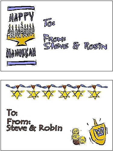 Hanukkah Set #2 Gift Cards Customized by Fun with Pads