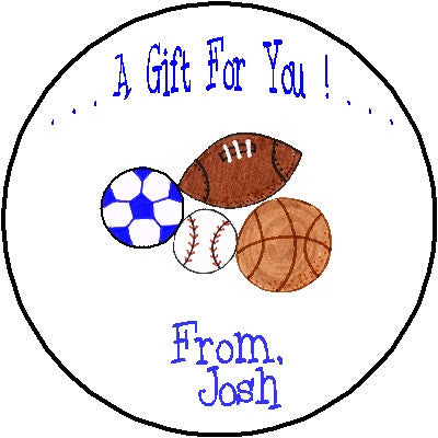 Round Gift Sticker 5 Balls Customized by Fun with Pads