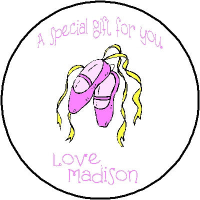 Round Gift Sticker 7 Ballet Customized by Fun with Pads