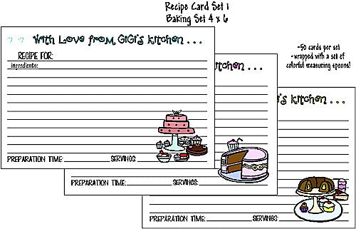 Recipe Cards Baking Set 4x6 Customized by Fun with Pads
