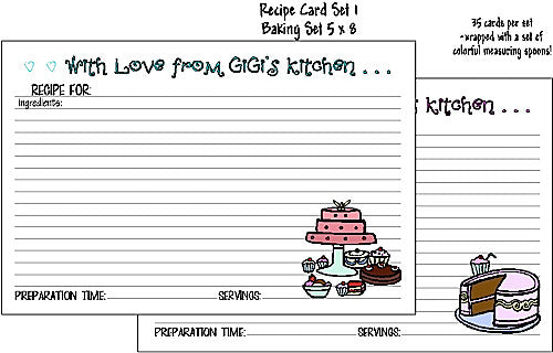 Recipe Cards Baking Set 5x8 Customized by Fun with Pads