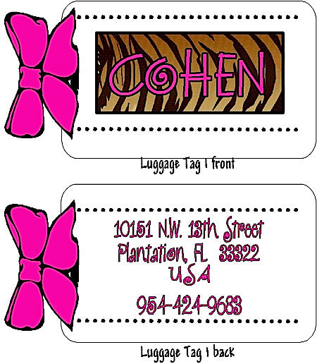 Luggage Tag #1 (4 for $18) Customized by Fun with pads